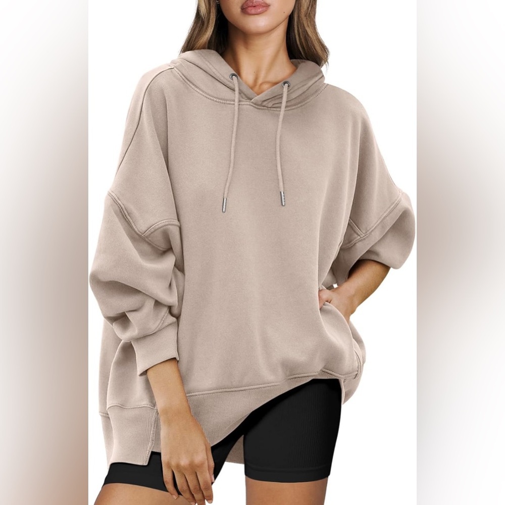 ANRABESS Womens Oversized Hoodies Sweatshirts Fleece Pullover Blush Size Large